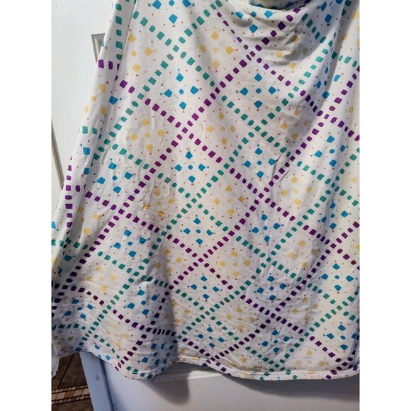 LuLaRoe Maxi Skirt Women's Size 2XL Long Unlined Pull On White Geometric - Picture 9 of 11